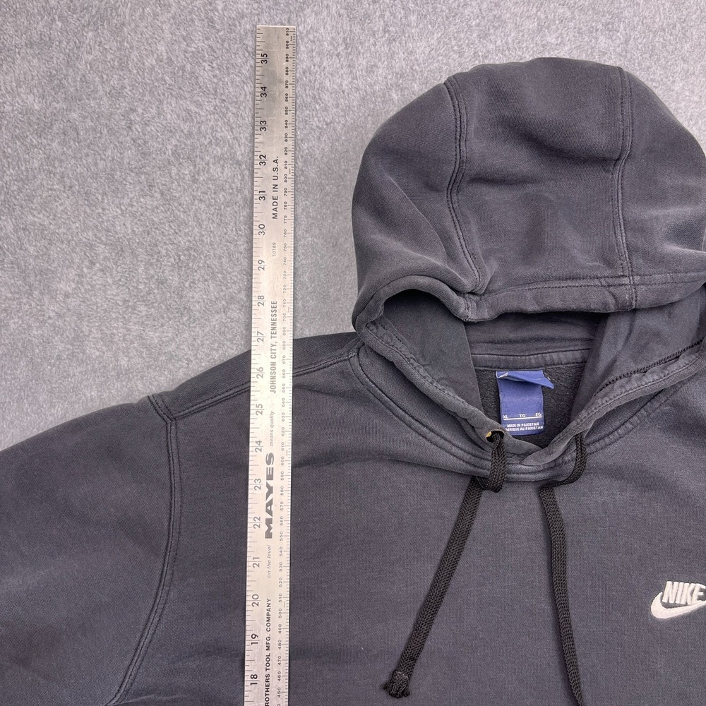 Nike Hoodie Mens XL Black Pullover Sweatshirt Faded Logo Drawstring Active - Picture 10 of 12